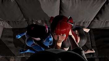 Demon girl and redhead blow you bound by lust animated gameplay
