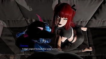 Demon girl and redhead blow you bound by lust animated gameplay