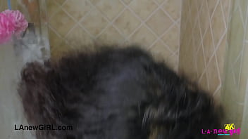 Gorgeous brunette model enjoys a sensual bath