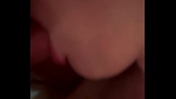 Sucking his dick while he fists me