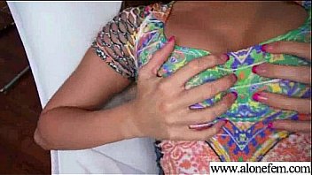 Alone cute horny girl play with stuffs to get orgasm vid 04