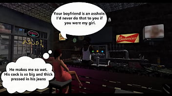 Bartender takes white girl in bar