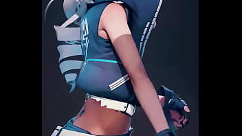 An icy genshin fighter shows off her bold style in denim and fur her silver hair glowing with cold allure beauty and danger walk hand in hand… ready to uncover her secret bio link waiting