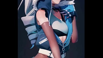 An icy genshin fighter shows off her bold style in denim and fur her silver hair glowing with cold allure beauty and danger walk hand in hand… ready to uncover her secret bio link waiting