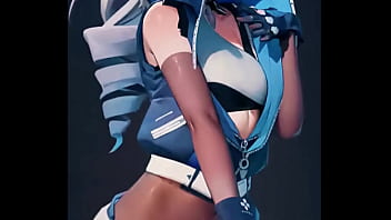 An icy genshin fighter shows off her bold style in denim and fur her silver hair glowing with cold allure beauty and danger walk hand in hand… ready to uncover her secret bio link waiting