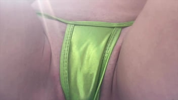 European stepmom artemisia love wearing a micro bikini at the public beach