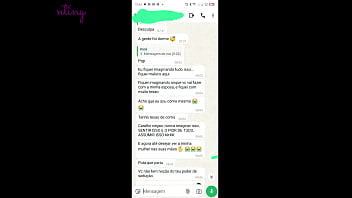 Corno conversa com pauzudo pelo zap e marca encontro com a esposa ser fodida
