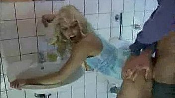 Horny wife fucks stranger in public toilet