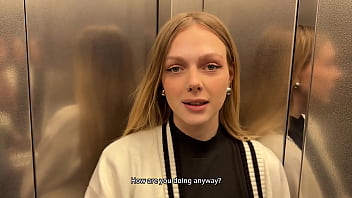 I met a former classmate in the elevator and she jumped on my dick