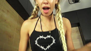 Enjoy how this dirty deganrate blond ultraslut suck the tentakel penis with pleasure before she ride herself to ograsm on him