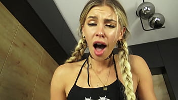 Enjoy how this dirty deganrate blond ultraslut suck the tentakel penis with pleasure before she ride herself to ograsm on him