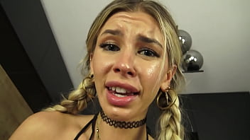 Enjoy how this dirty deganrate blond ultraslut suck the tentakel penis with pleasure before she ride herself to ograsm on him