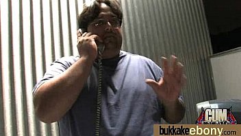 First time ebony with a group of white dicks 13