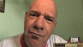 First time ebony with a group of white dicks 13