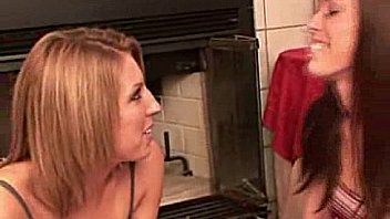 Giggling teen lesbians