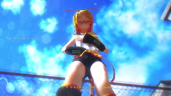 Blonde girl dancing on street mmd by chick