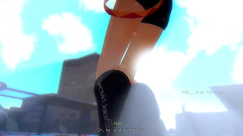 Blonde girl dancing on street mmd by chick