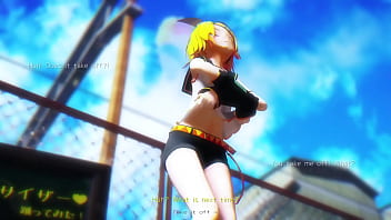 Blonde girl dancing on street mmd by chick