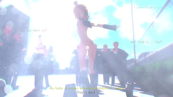 Blonde girl dancing on street mmd by chick