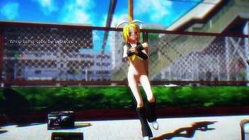 Blonde girl dancing on street mmd by chick