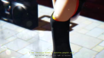 Blonde girl dancing on street mmd by chick