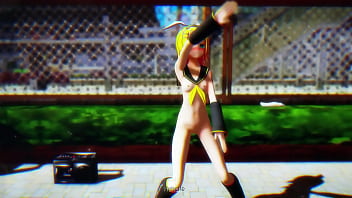 Blonde girl dancing on street mmd by chick