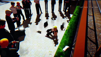 Blonde girl dancing on street mmd by chick