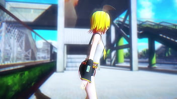 Blonde girl dancing on street mmd by chick