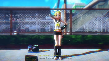 Blonde girl dancing on street mmd by chick