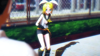 Blonde girl dancing on street mmd by chick