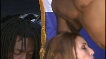 Melanie jagger gets two big black cocks in her dp style while camping