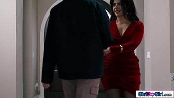 Busty petite italian lesbian cheat valentina nappi meets her small tits mistress katrina brunette milf is pussy licked and strapon fucks