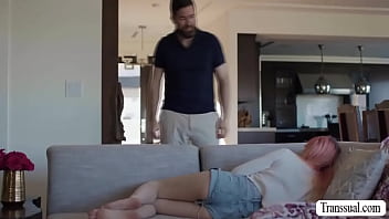 Stepfather Chris Epic And His Busty Ts Stepdaughter Mimi Oh Are On The Couch Kissing Each Othe thumbnail