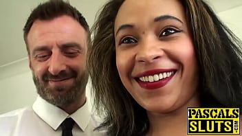 Trashy ebony girl chanel strips and plays with sex toy