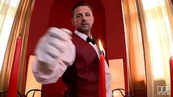 The butler serves his beef