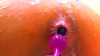 Sexy brunette babe playing with her holes 5