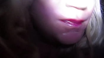 Me at a gloryhole with cum in mouth gargle "he came in my mouth"