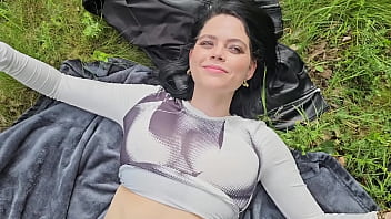 Smoking on the grass and show my boobs on the sun