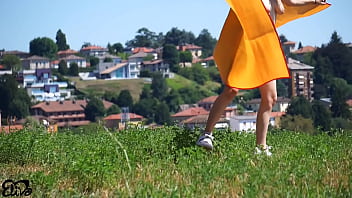 Horny blowjob in a corn field