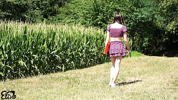 Horny blowjob in a corn field