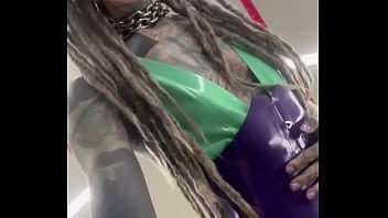 Bts with latex unconfined what's your favorite latex look #behindthescenes #inked #inkedwoman #tattoojourney #ps