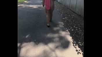 Ariela rider public flashing transparent dres