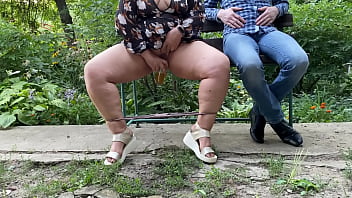 Hot nectar from my mother in law's pussy right outside