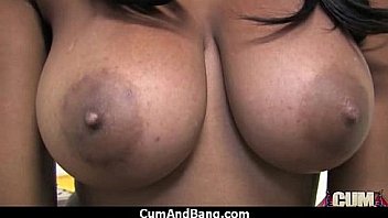 Black chick deepthroats a group of white studs and gets rewarded with cum 2