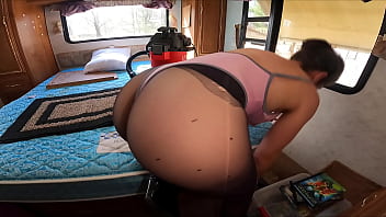 Rv camping thong leotard and pantyhose