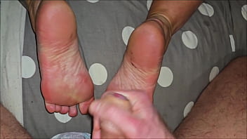 My hot cum will clean your dirty soles