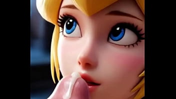 Gamer princess slobbering and swallowing