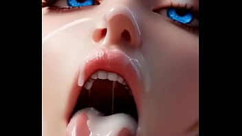 Gamer princess slobbering and swallowing