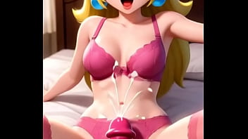 Gamer princess slobbering and swallowing