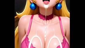 Gamer princess slobbering and swallowing